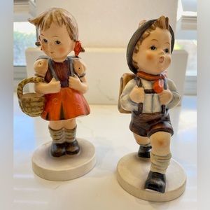 Vintage Goebel, Hummel, girl and boy porcelain figurines west Germany